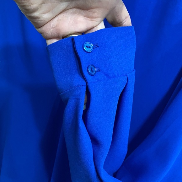 Beautiful Blue Chiffon Tunic Blouse - Picture 3 of 6